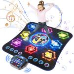 Dance Mat, 2024 Light Up 8-Button Dance Pad with Wireless Bluetooth, Upgraded Flowing Light Control System with Stands, Kids Toys Music Games Birthday for 3-12 Year Old Boys Girls