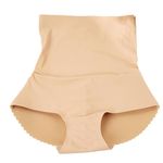 Padded Butt Lifter Pants Women Body Shaper Tummy Control Knickers Enhancer Pads Underwear Shapewear High Waisted Control Padded Panties Hip Pads Boyshorts (UK, Alpha, M, Regular, Regular, Beige)