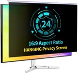 DEJIMAX 24 Inch Computer Privacy Screen for 16:9 Computer Monitor, Anti-Blue Light Monitor Privacy Screen Fliter, Anti-UV Computer Screen Privacy Shield, Hanging Type, Universal 23.6" 23.8" 24''