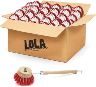 LOLA -The Original - Dishwashing & Vegetable Brush, 36 Pack, Hardwood w/Poly Fiber Bristles, Reusable, Sustainable, Has EZ-Grip Handle