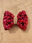 Trend By Kimaayra Luxury Sequins Hair Bow Alligator clip for Women and Girls, Gift for her, Gift for women, 1 Hair Bow, Free Size (Red)