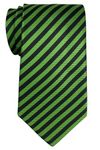 Retreez Stripe Woven Men's Tie - Green and Black Stripe