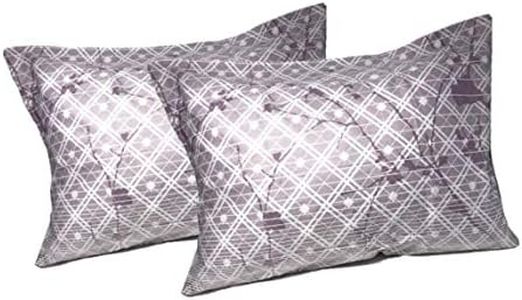 DaDa Bedding 2-Pack Cotton Purple Grey Floral Cherry Blossom Pillow Cases - Queen Size 20" x 30"