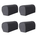 Errum Armchair Covers, Set of 4 Stretch Armchair Couch Non-Slip Arm Caps Armrest Cover Furniture Protector Slipcovers for Chair Sofa Couches Recliner (Dark Grey)