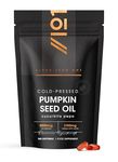 Pumpkin Seed Oil 3000mg – 50% Linoleic Acid – 180 Softgels – 100% Cold Pressed – No Additives – Resealable and Recyclable Pouch by Alpha01