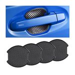 XINLIYA 4Pcs Car Door Handle Stickers, 3D Carbon Fiber Texture Auto Door Cup Protective Film, TPU Scratch Protector Cover Guard Pad, Vehicle Door Bowl Paint Cover for Most Models（3.89''×3.93''）