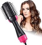 DUTTY Hair Dryer Hot Air Brush Styler and Volumizer Hair Straightener Curler Comb Roller One Step Electric Ion Blow Dryer Brush