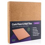 Treefloor Natural Plain Cork Tiles - 300mm x 300mm x 4mm (Pack of 9)