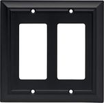 Liberty Hardware 64211 Architectural Double Decorator Wall Plate, Flat Black