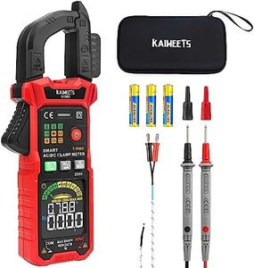 KAIWEETS Smart Digital Clamp Meter with D-Shaped Jaws, Clamp Multimeter with Inrush Current Function, Auto-ranging Amp Meter Built-in HD Color Screen, Measures AC/DC Current Voltage Temperature NCV