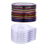 32 Rolls Nail Striping Tape Line with Nail Tape Dispensers Nail Art Decoration Sticker for DIY Nail Tip (Assorted Color)