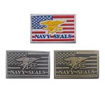 3 Pieces 3D Embroidery Patch US Navy Seals Tactical Morale Embroidered Badges Fabric Stickers Military Patches for Jackets Jeans Backpack