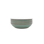 Denby - Regency Green Pasta Bowls Set of 4 - Dishwasher Microwave Safe Crockery 1050ml 22cm - Green, White Ceramic Stoneware Tableware - Chip & Crack Resistant