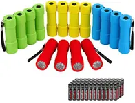 EverBrite 16-Pack Mini LED Flashlight Set - Assorted 4 Colors, 48 AAA Batteries Included, for Hurricane Supplies Party Favors, Kids Gift, Camping, Hiking etc