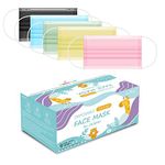 Taimu TM Non-Woven Fabric and Meltblown Fabric Disposable Breathable Anti Dust Air Pollution Protection Colorful Cute Face masks (Multicolour, Without Valve, Pack of 50) for Kids