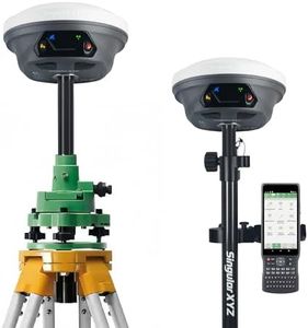 E1 GNSS Survey Equipment 20 Hours Endurance RTK GPS with IMU Rover & Base Handheld Collector with Survey Software RTK Surveying Equipment,1408 Channels, 15km UHF Range,60° Tilt Survey