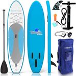 SereneLife Stand up Paddle Board Inflatable with Accessories - Blow Up Paddle Boards for Adults and Youth- Wide Non-Slip Deck - Includes Carry Bag, Dual Action Pump, Oar Paddle, Ankle Leash