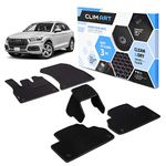 CLIM ART WaterTrap Custom Fit Floor Mats Compatible with Audi Q5 2018-2024, 1st & 2nd Row, Car Mats Floor Liner, All-Weather, Car Accessories for Man&Woman, Black/Black - FL011518227