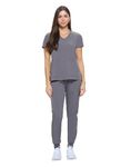 Natural Uniforms Womens Essential Cool Stretch Jogger Scrub Set (Charcoal, Large)