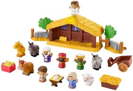 Fisher-Price Little People Toddler Toy Nativity Set with Music Lights & 18 Pieces for Christmas Pretend Play Kids Ages 1+ Years