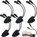 Retisee 6 Pcs Music Stand Light USB and AAA Battery Operated LED Book Lights Clip on Music Lamp Dual Arm Reading Light for Bookworms Piano Player Orchestra Readers, 4 Brightness Levels