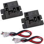 Tnisesm 2PCS Sealed Power Relay SPST DC12V Coil, 40 Amp 120 VAC with Flange Mounting and 8 Quick Connect Terminals Wires High Power Relay HF105F-4-DC12V-8X