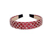 Vogue Hair Accessories Girl New Limited Edition Crystal Beaded Fancy Party Wedding Hairband Headband Hair Accessories (Wine 3 Cm)