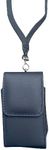 Newyorkcellphone Around The Neck Black Leather Case with Safety Lanyard fits Lively Flip2, Jitterbug Flip2, Jitterbug Flip Phone