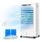 TANGZON 10L Air Cooler, 88W 3-in-1 Evaporative Coolers/Cooling Fan/Humidifier with 3 Speeds, Remote Control, 15H Timer, Sleep Mode, LED Display, Oscillation & 2 Ice Boxes for Home Office Bedroom