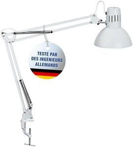 MAUL lampe de bureau MAULstudy en métal | Lampe LED professionnelle | Lampe pince flexible pour le bureau et l'atelier | Haute qualité d'éclairage à LED | Lampe bureau sans ampoule | Blanc