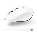 Macally Computer Mouse | Wired Mouse | Mac Mouse White (Smooth and Quiet) Comfortable USB Corded Mouse for Laptop, Chromebook, PC, Desktop, Notebook, Apple Mac, iMac, MacBook