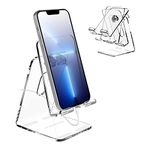 MoKo Tablet Stand, Adjustable Acrylic Cell Phone Stand for Desk, Compatible with iPhone 16/Pro/Pro Max/Plus, iPad 10.2 2022, iPad Pro 11/12.9 2022/iPad Air 5 4 3/mini, Clear