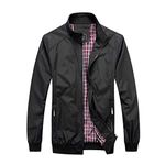 Mens Harrington Jacket Bomber Sports Smart Casual Midweight (Black, S)