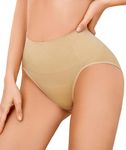 SIMIYA Tummy Control Knickers, Shapewear for Women Control Underwear Slimming Stretchy Body Shaper Seamless Butt Lifter Panties Breathable Compression Briefs Beige