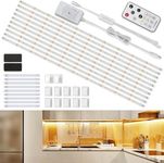 Enteenly Under Cabinet Strip Lights Kit 5m, Warm Whit LED Lighting Strip with Plug and Remote, Flexible LED Tape Light for Kitchen, Showcase, Cupboard, TV, Desk, Mirror Warm White 2700K