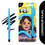 SUGAR POP Longwear Kajal Matte Finish, Intense Dark Kohl Kajal, Smudge Proof Pencil, Water Proof, Single Stroke Velvet Finish Lasts Up To 16Hrs - 01 Black