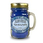 Our Own Candle Company Triple Berry Pudding Scented 13 Ounce Mason Jar Candle