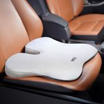 Frido Ultimate Car Wedge Seat Cushion | Memory Foam Cushion with Coccyx Tailbone Cutout | Relieves Hip Pain & Tailbone Pain, Lower Back Pain | Weight <120 kg | Grey (Pack of 1)