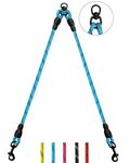 DDSCOLOUR Double Dog Leash Coupler, No Tangle 360° Swivel Reflective Double Lead Dual Two Dog Lead Splitter, fo Fits Small Medium Large Dogs,30 inch（Diameter:0.8-1.2cm),Blue