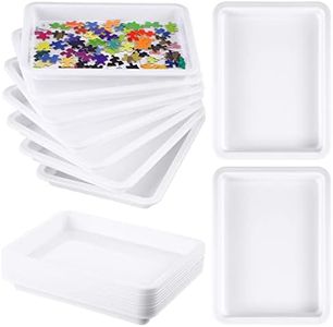 10 Pack Puzzle Sorting Trays for Puzzles Up to 1500 Pieces White Stackable Puzzle Sorting Trays Multipurpose Organizer Tray for Toys Beads Painting DIY Projects Fun Home Activities