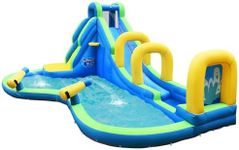 DORTALA Inflatable Water Slide, Bounce House Water Park with Climbing Wall, Splash Pool & Water Cannon, Including Oxford Carry Bag, Repair Kit, Stakes, Hose (Without Blower)