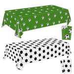 4Pcs Football Tablecloths, Football Pattern Party Table Cover, Rectangular Grass Tablecloths for Kids football Theme Fan, Sports Event, Game Day, Football Birthday Party Supplies, 130 x 220cm