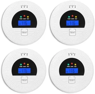 4-Pack, Smoke and Carbon Monoxide Detector, Smoke Detector Carbon Monoxide Detector Combo with Test Button, Digital Display, 85dB Alarm for Home and Office