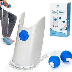 Sock Aid - Socks Helper with Adjustable Cords, Easy on Sock Aid Tool with Ergonomic Soft Foam Round Handles for Elderly, Disabled, Pregnant, Diabetics-Sock Helper Aide Tool