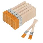 MUKCHAP 50 PCS 15mm/0.6 Inch Chip Paint Brushes, Wooden Nylon Paint Brushes, Flat Bristle Brush Artists Painting Brushes for DIY, Cleaning