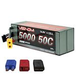 Venom 50C 4S 5000mAh 14.8 Hard Case LiPO Battery Roar Approved with Universal Plug
