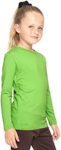 Girl's Long Sleeve Crew Neck Top Lime Green Small