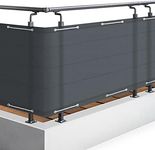 Sol Royal Balcony Privacy Screen PES SolVision PB2 90x300cm Anthracite – Rail Cover with Eyelets & String, Waterproof & Weatherproof – Opaque Privacy Screen 160 g/m² with UV protection