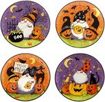 Certified International Halloween Gnomes 9" Salad/Dessert Plates, Multicolor, Medium, Set ot 4