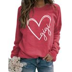 MEKOTSK Gigi Grandma Sweatshirt for Women Cute Love Heart Graphic Shirts Long Sleeve Crew Neck Pullover Tops Gigi Gift, Red White, Small